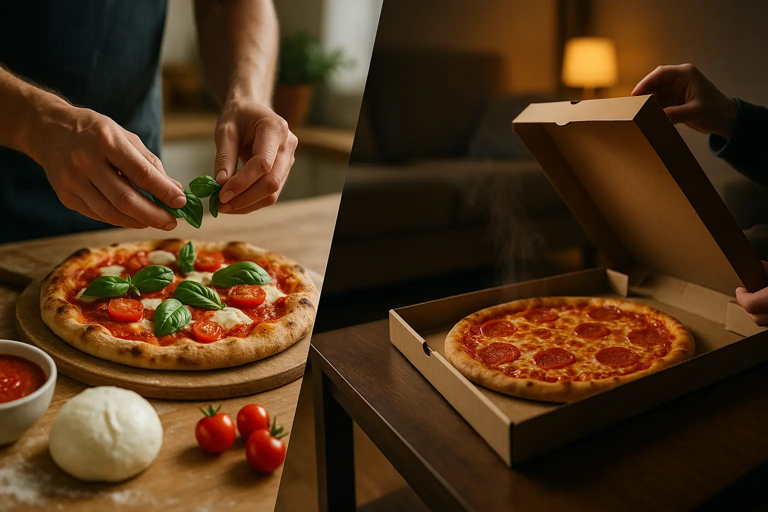 Pizza maison ou à emporter ? Selon votre envie. Notre app vous guide