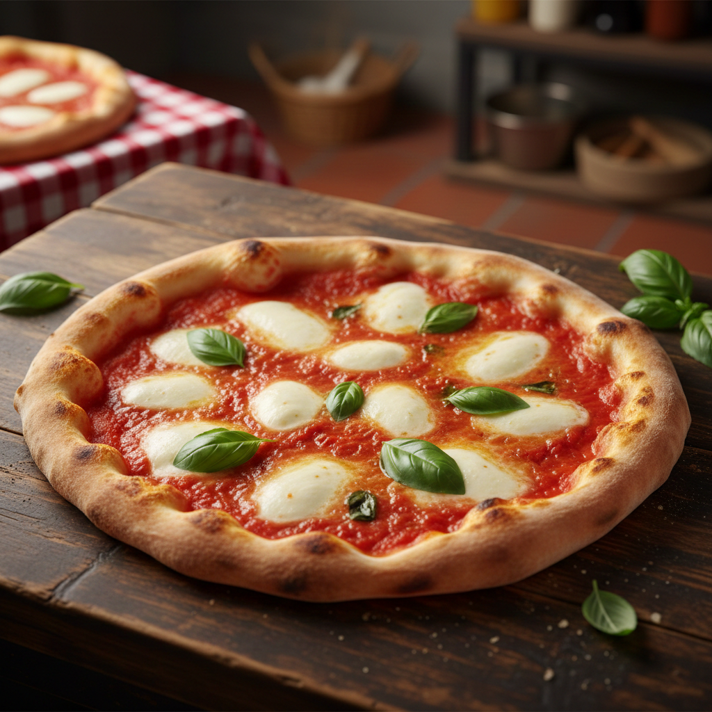 Pizza napolitaine artisanale avec cornicione alvéolé et taches de léopard - Comment reconnaître une vraie pizza